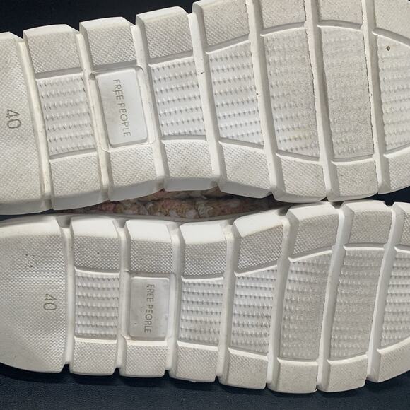 Free People Crochet Platform Sneakers Women's Size 40 US 9 Cream Beige Pink - Picture 9 of 14